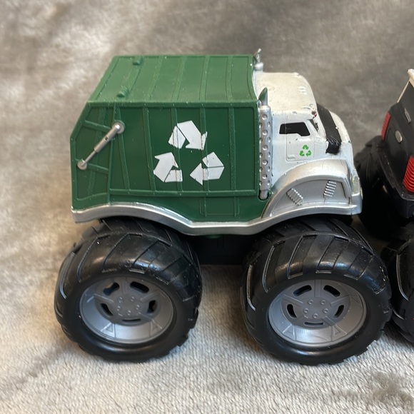 Lot of 3 Kids Galaxy Monster Trucks Soft Plastic: Garbage, Fire, & Police Trucks - Picture 5 of 12